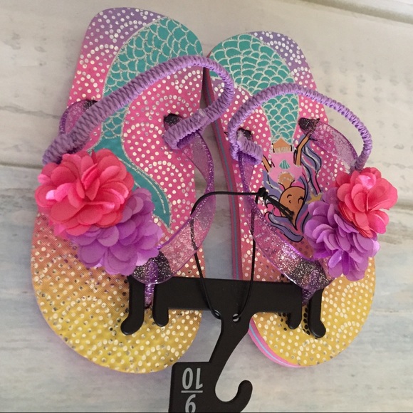 ❄️(5/$30) Girls Mermaid Sandals Beach Summer Size 9-10 - Picture 3 of 5